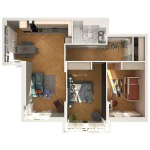 3-к квартира, строящийся дом, 77м2, 4/15 этаж