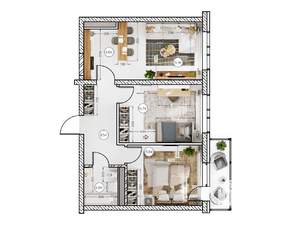 3-к квартира, вторичка, 62м2, 18/21 этаж