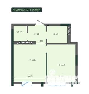 2-к квартира, вторичка, 40м2, 4/12 этаж