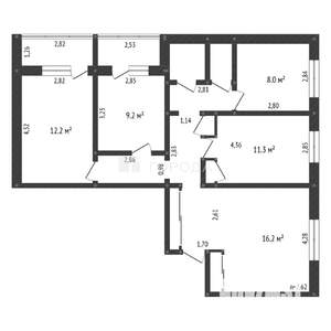 4-к квартира, вторичка, 78м2, 8/9 этаж