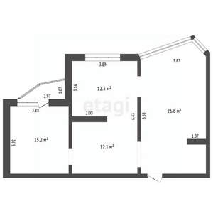 3-к квартира, вторичка, 66м2, 12/17 этаж
