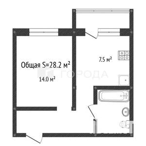 1-к квартира, вторичка, 28м2, 8/9 этаж