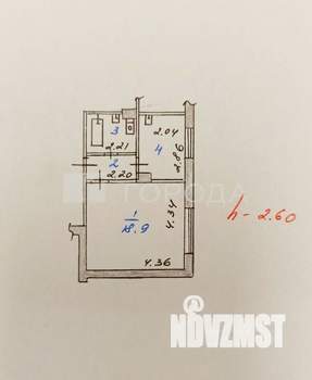 1-к квартира, вторичка, 30м2, 5/9 этаж