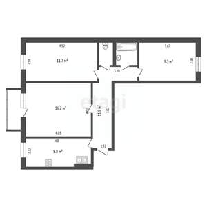 3-к квартира, вторичка, 62м2, 5/5 этаж