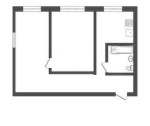 2-к квартира, вторичка, 42м2, 1/5 этаж