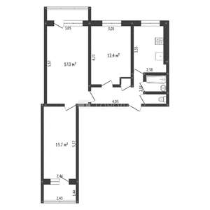 3-к квартира, вторичка, 65м2, 7/9 этаж