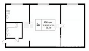 2-к квартира, вторичка, 46м2, 4/5 этаж