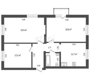 3-к квартира, вторичка, 75м2, 5/5 этаж
