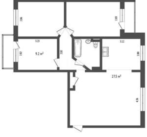 4-к квартира, вторичка, 78м2, 7/9 этаж