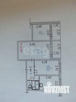 3-к квартира, вторичка, 52м2, 9/10 этаж