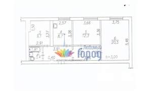 3-к квартира, вторичка, 69м2, 1/5 этаж