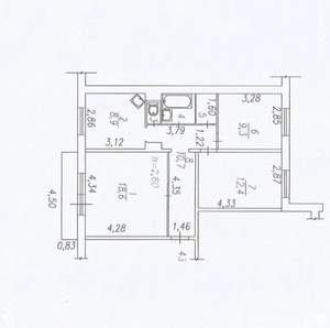 3-к квартира, вторичка, 65м2, 5/10 этаж