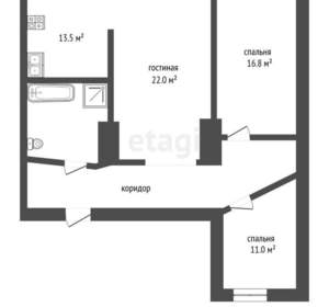 3-к квартира, вторичка, 80м2, 4/5 этаж