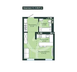 1-к квартира, вторичка, 29м2, 7/12 этаж