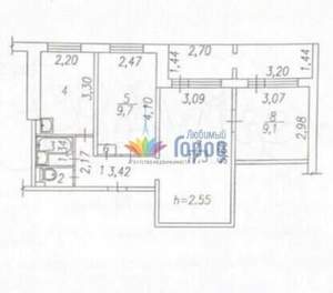 3-к квартира, вторичка, 60м2, 7/9 этаж