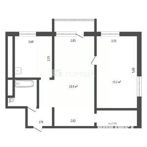 2-к квартира, вторичка, 42м2, 4/5 этаж