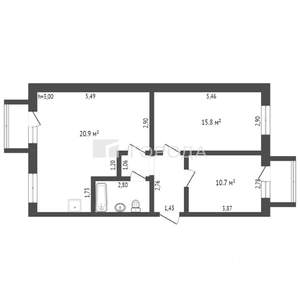 3-к квартира, вторичка, 62м2, 3/6 этаж