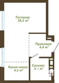 1-к квартира, вторичка, 31м2, 2/15 этаж