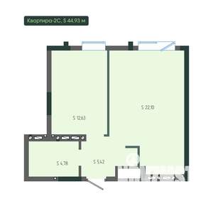 2-к квартира, вторичка, 45м2, 4/12 этаж