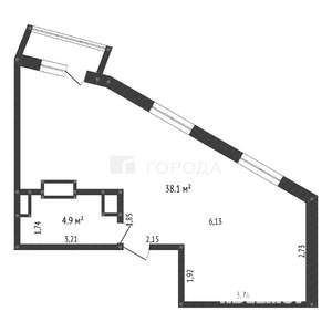2-к квартира, вторичка, 43м2, 3/5 этаж