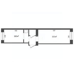 2-к квартира, вторичка, 31м2, 5/5 этаж