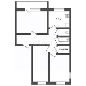 3-к квартира, вторичка, 65м2, 8/9 этаж