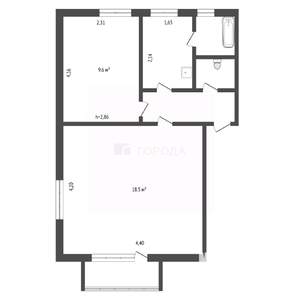 2-к квартира, вторичка, 40м2, 3/4 этаж