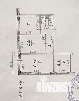 3-к квартира, вторичка, 59м2, 6/9 этаж