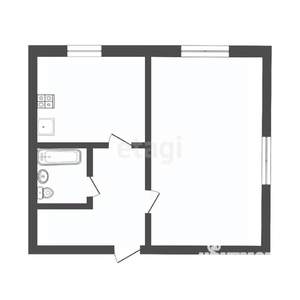 1-к квартира, вторичка, 31м2, 1/5 этаж