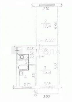 2-к квартира, вторичка, 48м2, 5/5 этаж