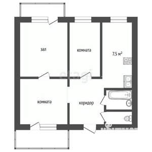 3-к квартира, вторичка, 67м2, 8/10 этаж