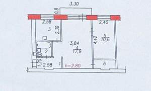 2-к квартира, вторичка, 43м2, 5/5 этаж