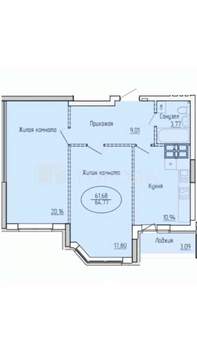 2-к квартира, вторичка, 70м2, 5/25 этаж