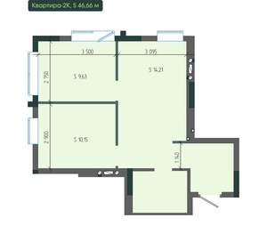 2-к квартира, вторичка, 47м2, 8/12 этаж