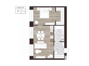 2-к квартира, вторичка, 51м2, 4/5 этаж