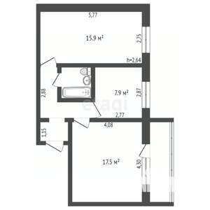 2-к квартира, вторичка, 51м2, 5/10 этаж