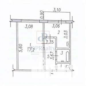 1-к квартира, вторичка, 33м2, 3/5 этаж