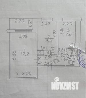 2-к квартира, вторичка, 43м2, 5/10 этаж
