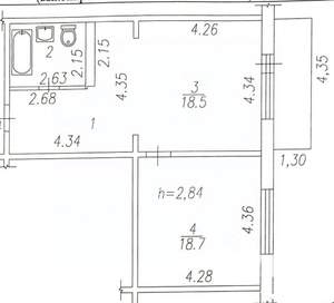 1-к квартира, вторичка, 55м2, 8/10 этаж