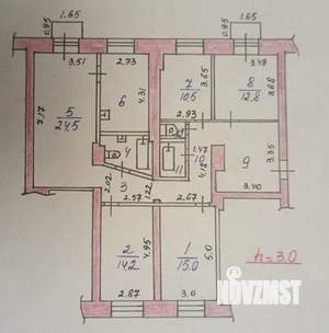 5-к квартира, вторичка, 119м2, 2/5 этаж