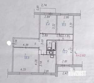 4-к квартира, вторичка, 78м2, 6/10 этаж